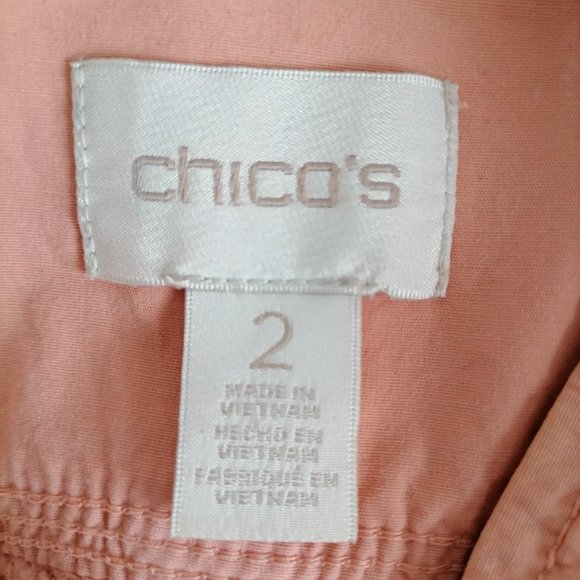 Chico's Women's Orange Tilt Zip Up Jacket Size 2 (L) - Picture 5 of 6